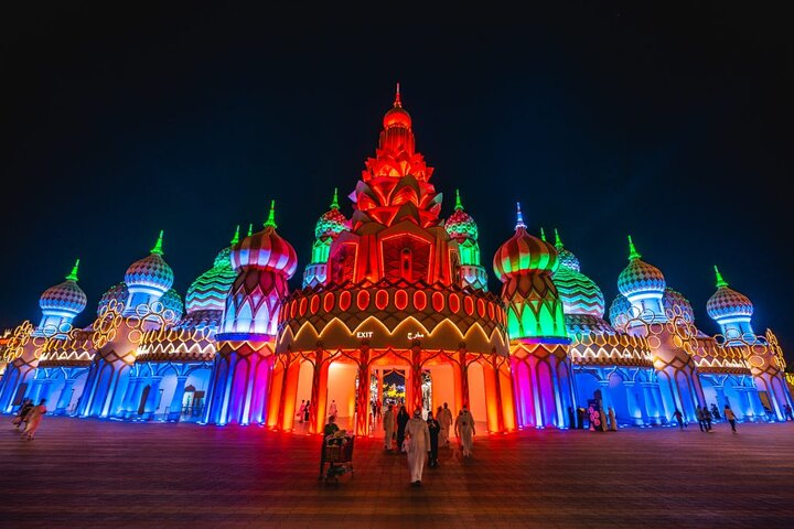 Experience the magic of Dubai Global Village where colorful pavilions transport you to diverse cultures mouthwatering cuisines and captivating performances creating unforgettable moments for travelers of all ages.